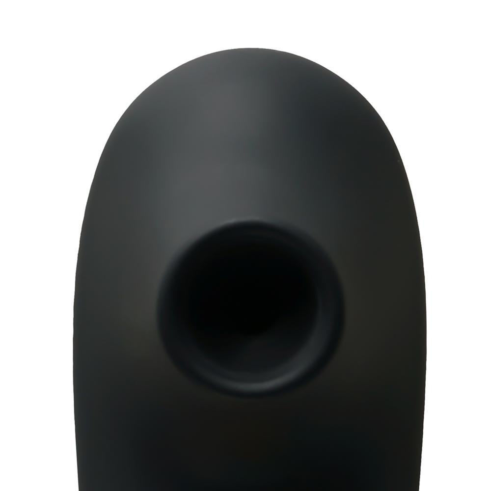 Black Sucking Massager with Plated Accent - 5-Speed, Medical Grade Silicone, Waterproof, Rechargeable