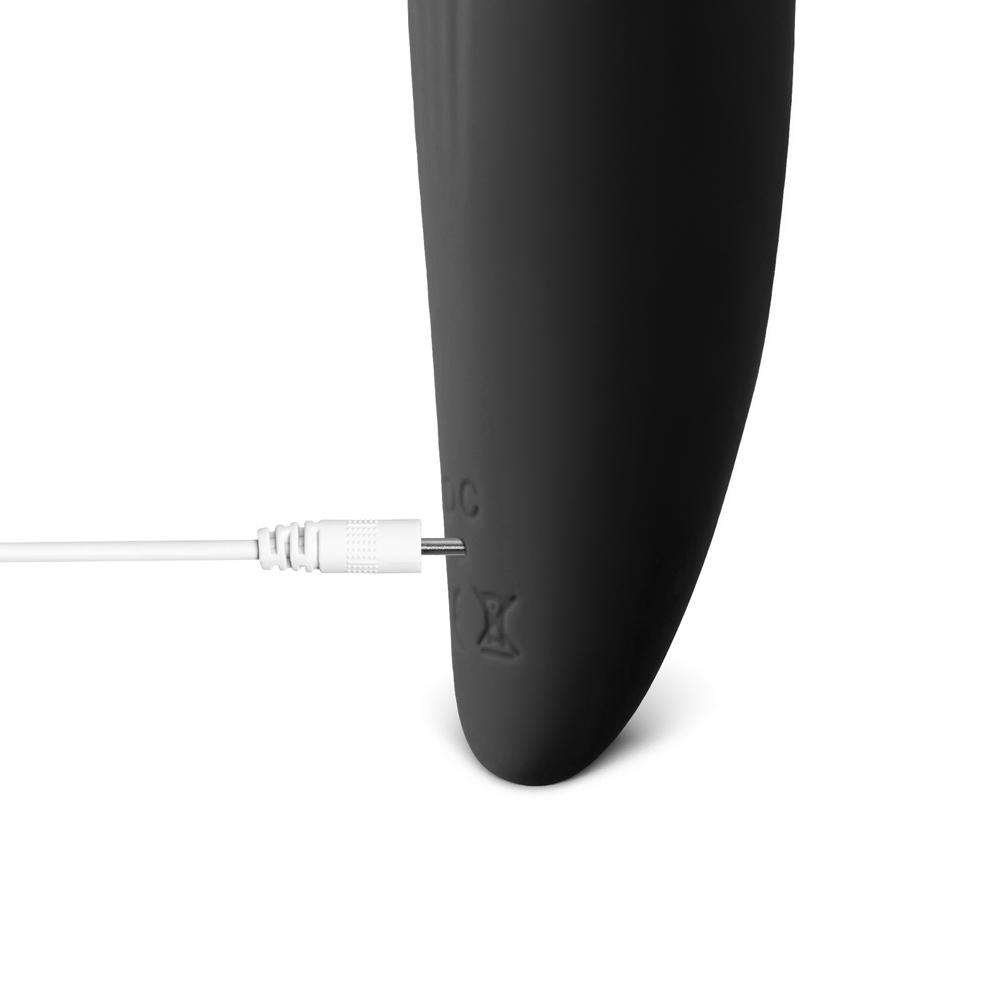 Black Sucking Massager with Plated Accent - 5-Speed, Medical Grade Silicone, Waterproof, Rechargeable