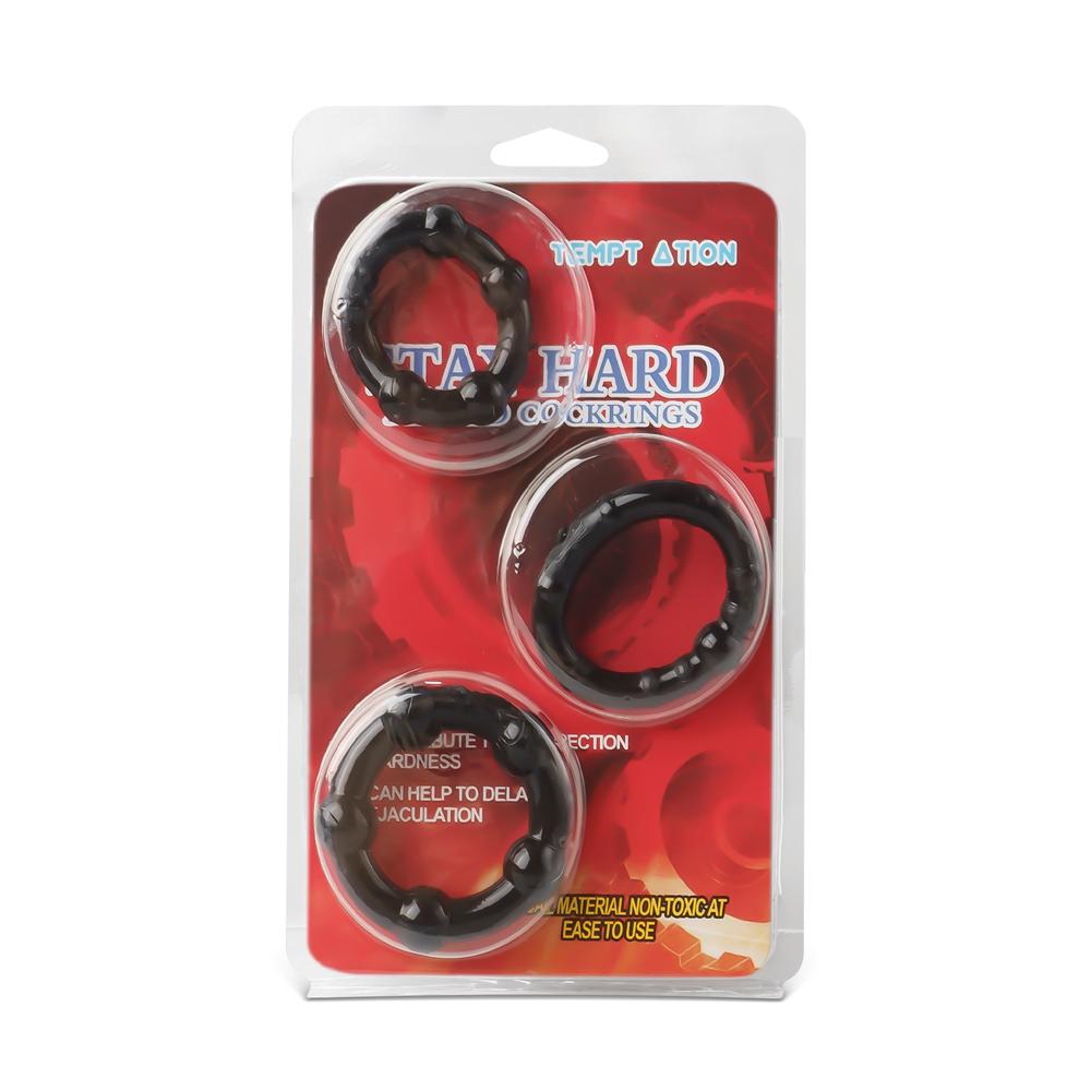 Black Triple Cock Ring Kit