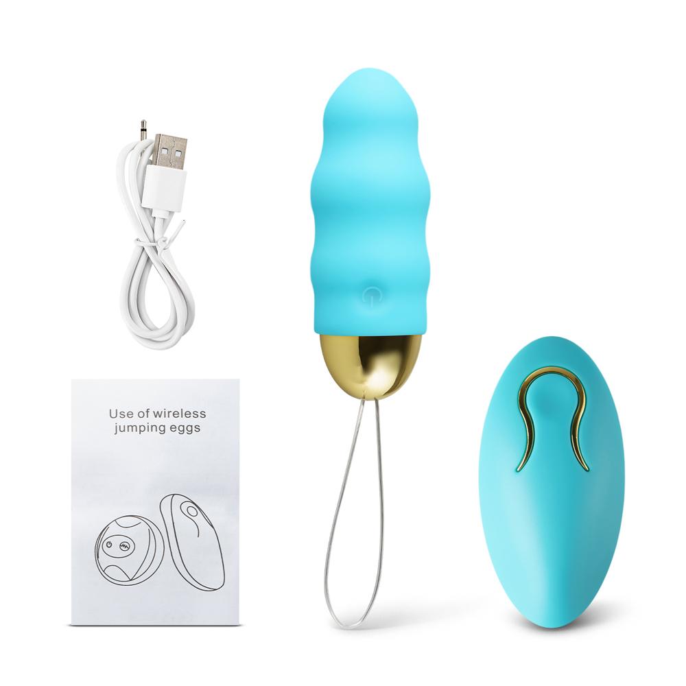 Blue Color 10 Speeds Rechargeable Remote Control Vibrator