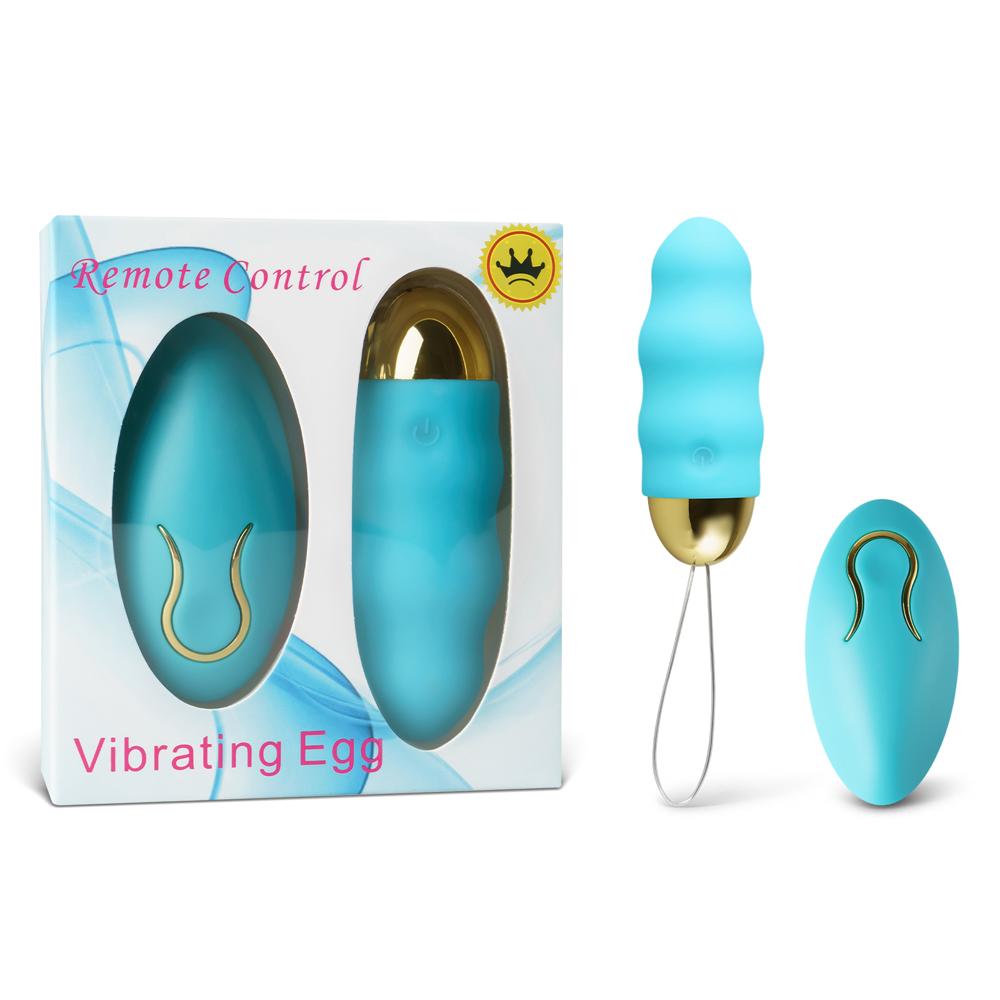 Blue Color 10 Speeds Rechargeable Remote Control Vibrator