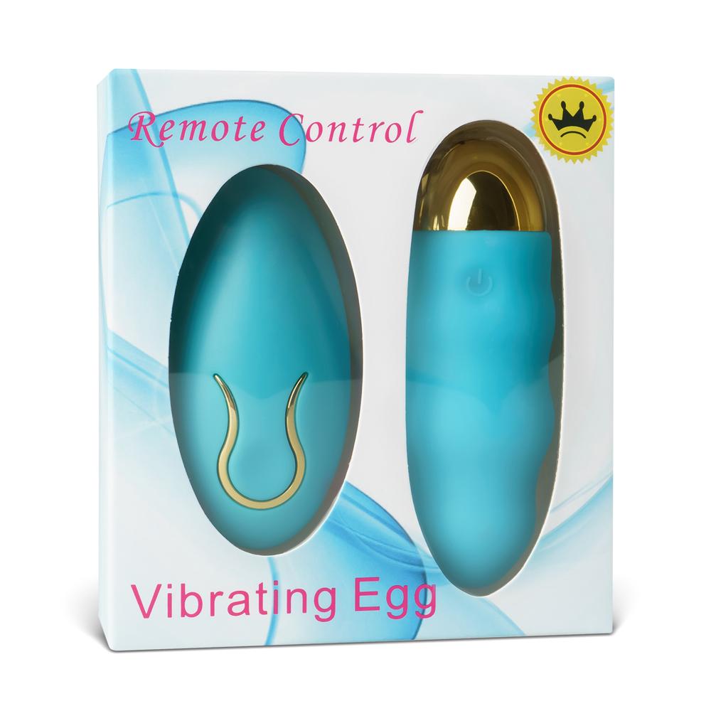 Blue Color 10 Speeds Rechargeable Remote Control Vibrator