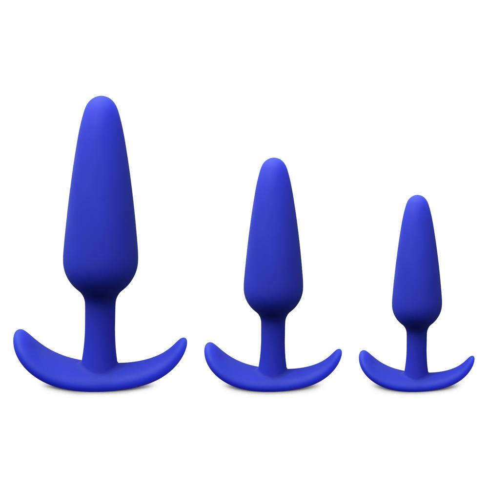 Blue Color Silicone Butt Plug Set