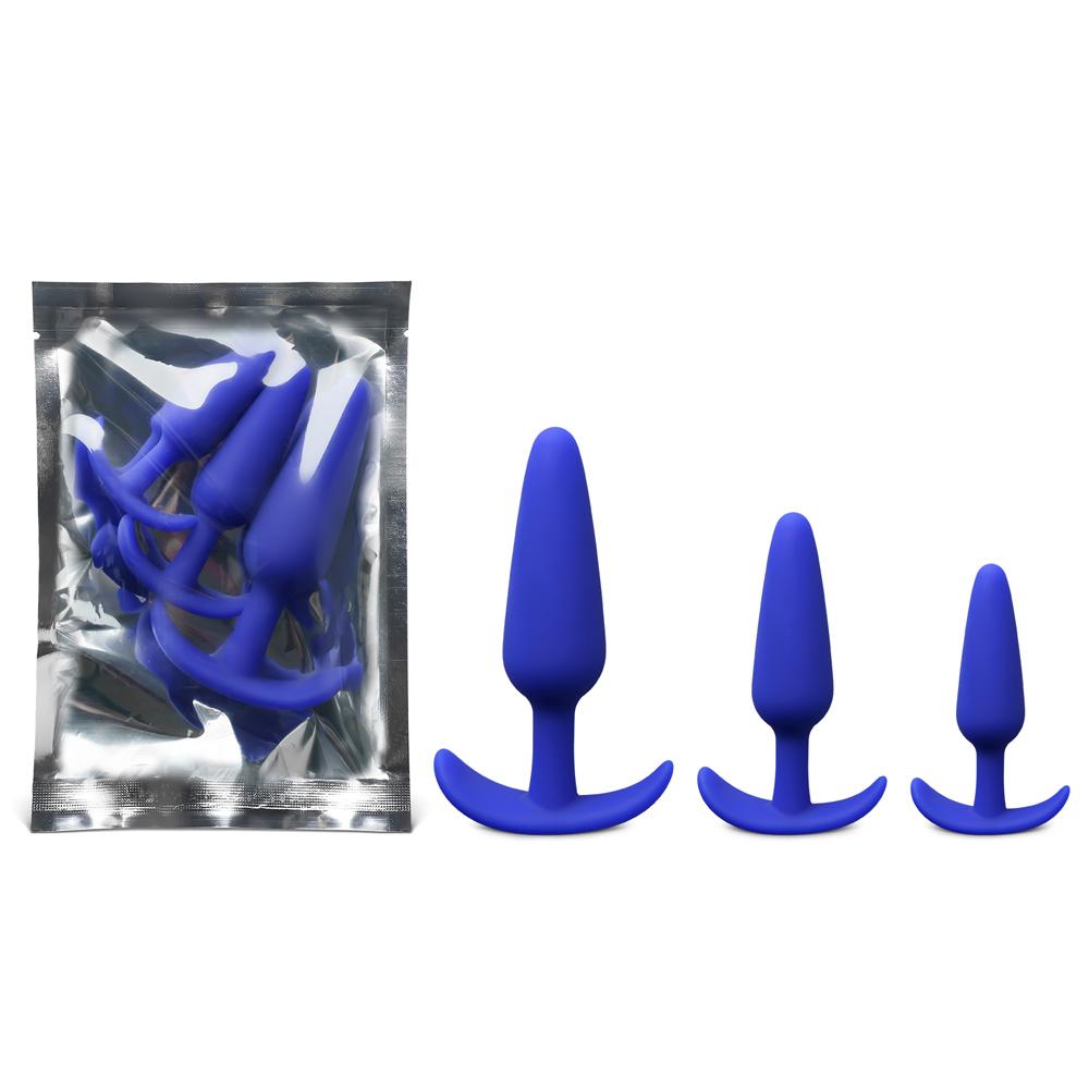 Blue Color Silicone Butt Plug Set