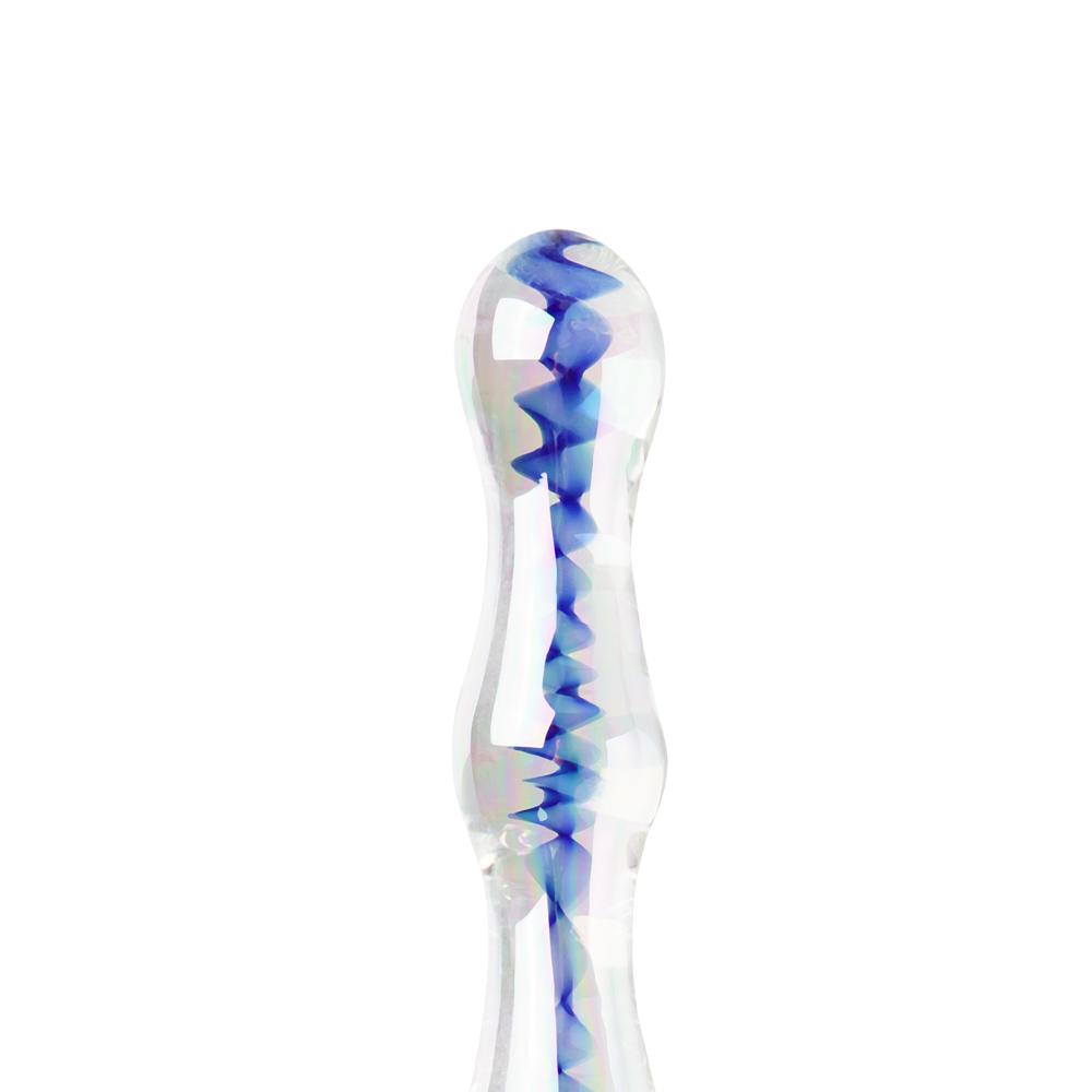 Blue Color Wavy Glass Massager - P10