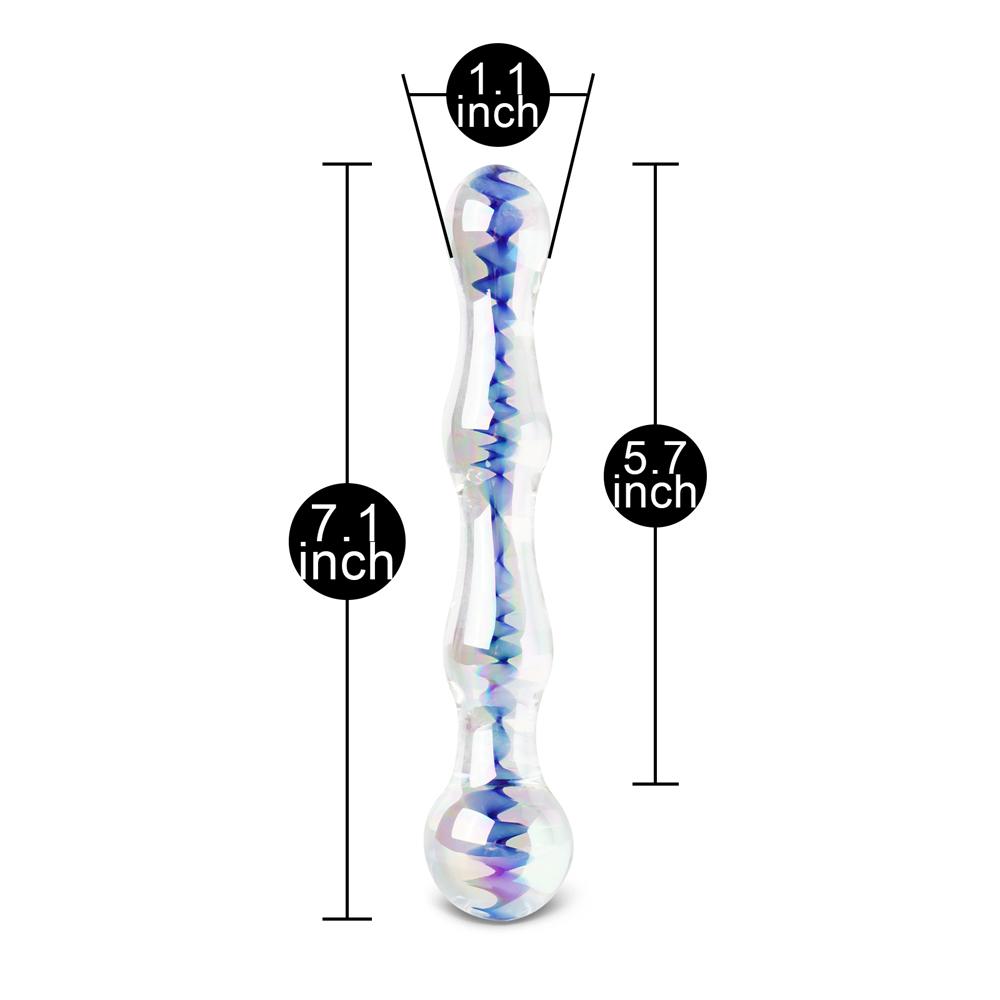 Blue Color Wavy Glass Massager - P10