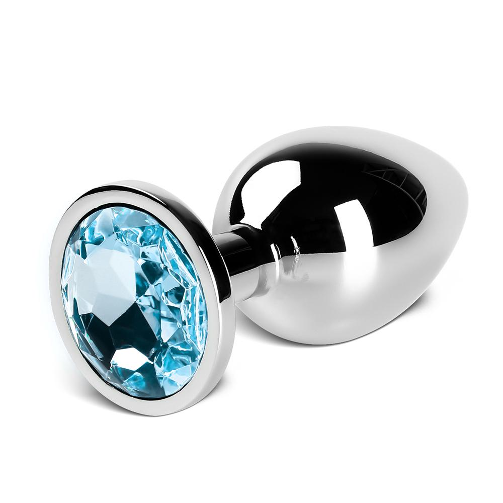 Blue Medium Metallic Anal Plug