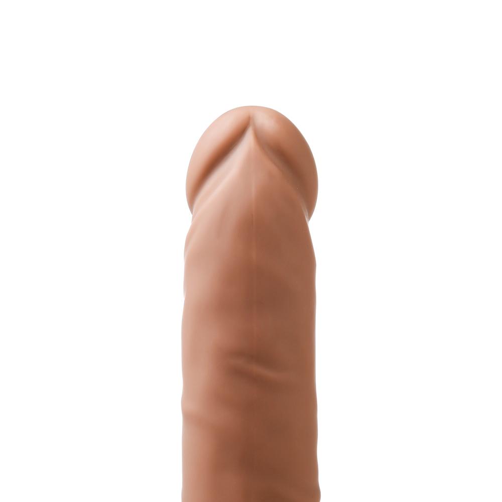 Brown Color 10 Functions Remote Control Silicone Rechargeable Vibrating and Thrusting Dildo