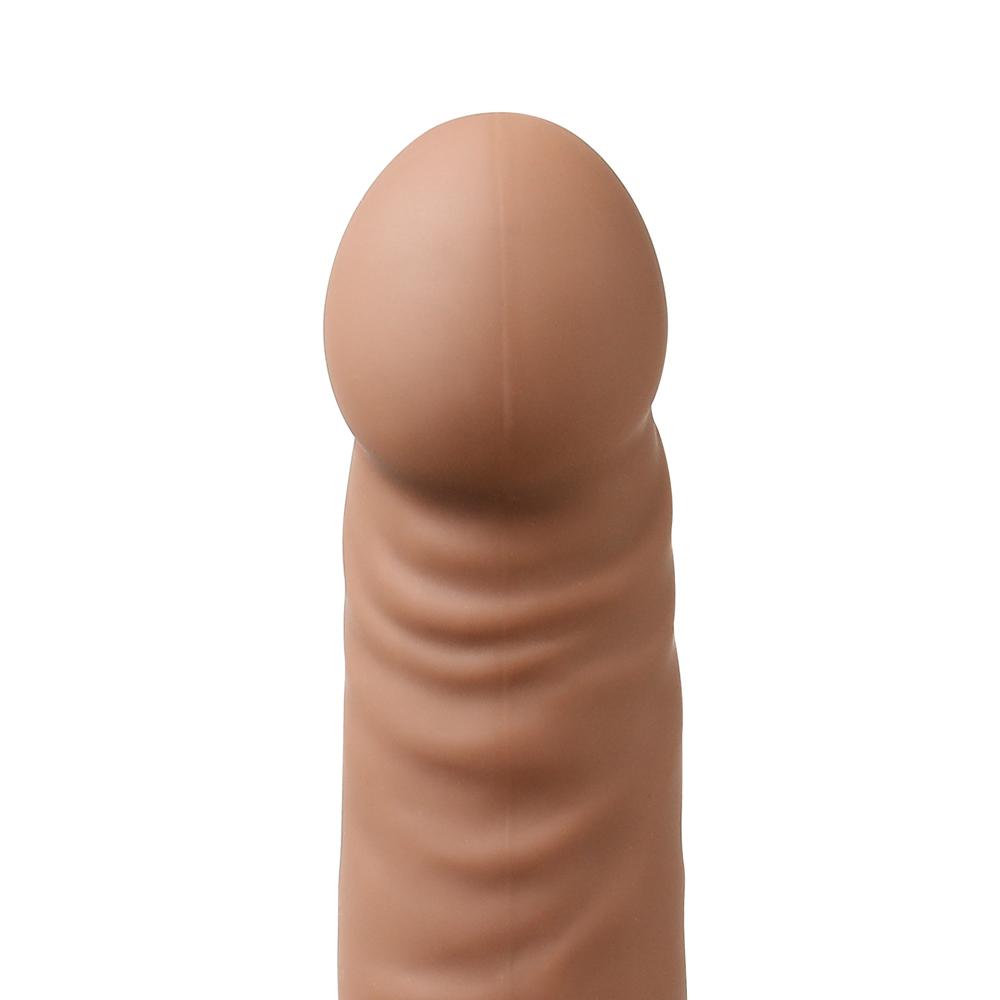 Brown Color 10 Functions Remote Control Silicone Rechargeable Vibrating and Thrusting Dildo