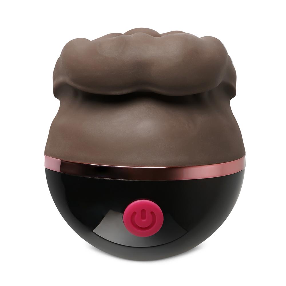 Brown Color Big Mouth Stimulator with Licking Tongue