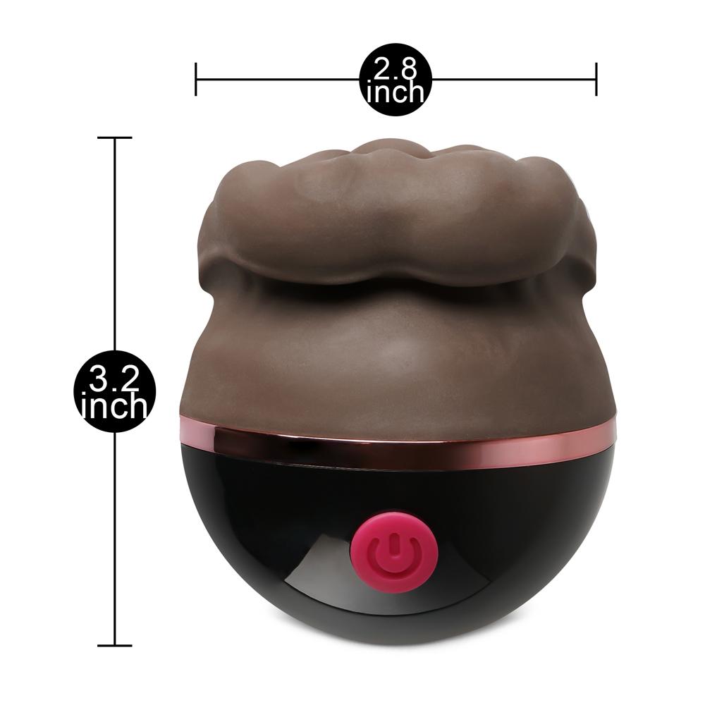 Brown Color Big Mouth Stimulator with Licking Tongue