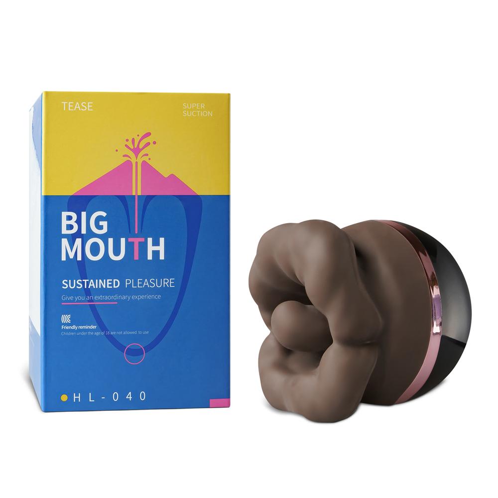 Brown Color Big Mouth Stimulator with Licking Tongue