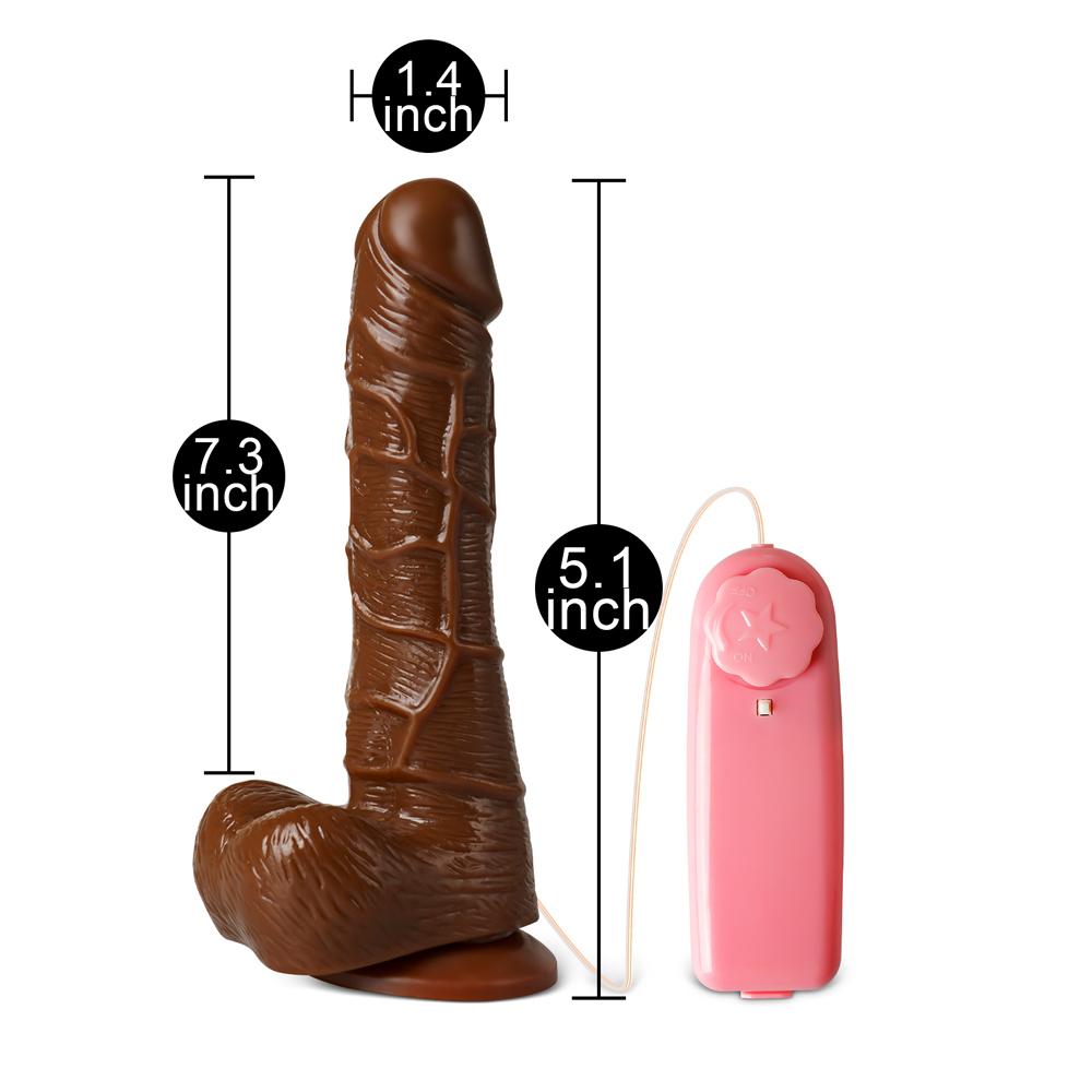 Brown Color Multi-Speed Vibrating and Rotating Realistic Dildo with Suction Cup