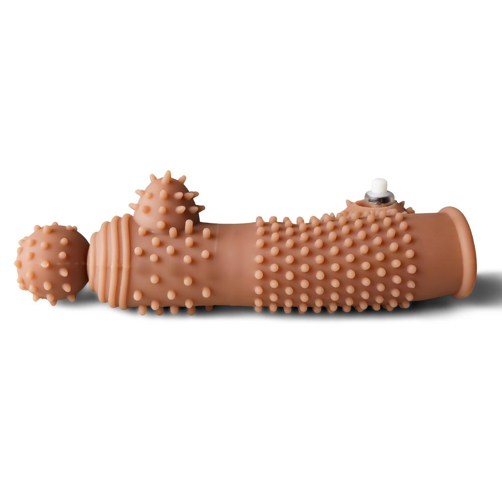 Brown Vibrating Penis Sleeve I - Single-Speed, TPE, 6.70