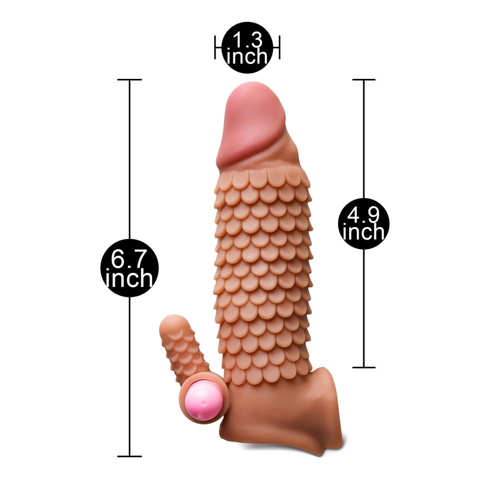 Brown Vibrating Penis Sleeve II - Single-Speed, TPE, 6.70