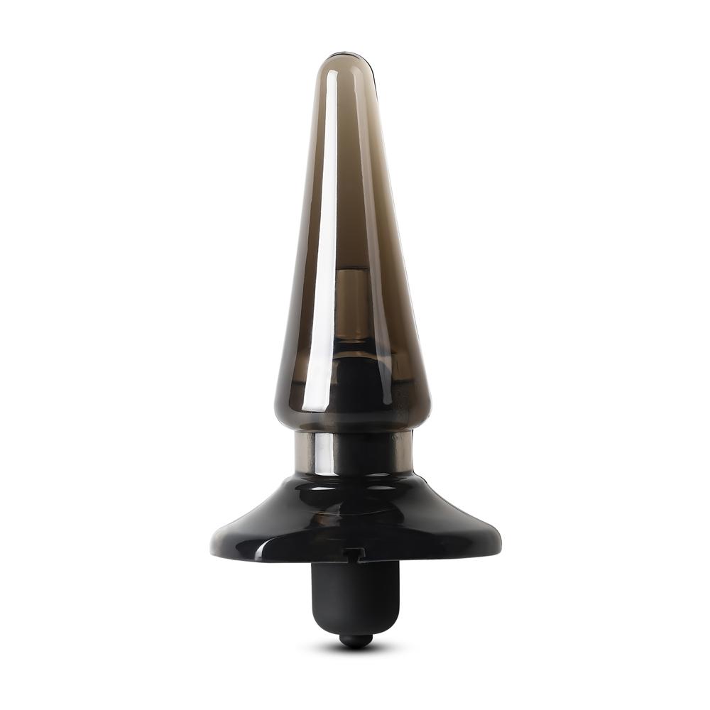 Clear Black Vibrating Anal Plug