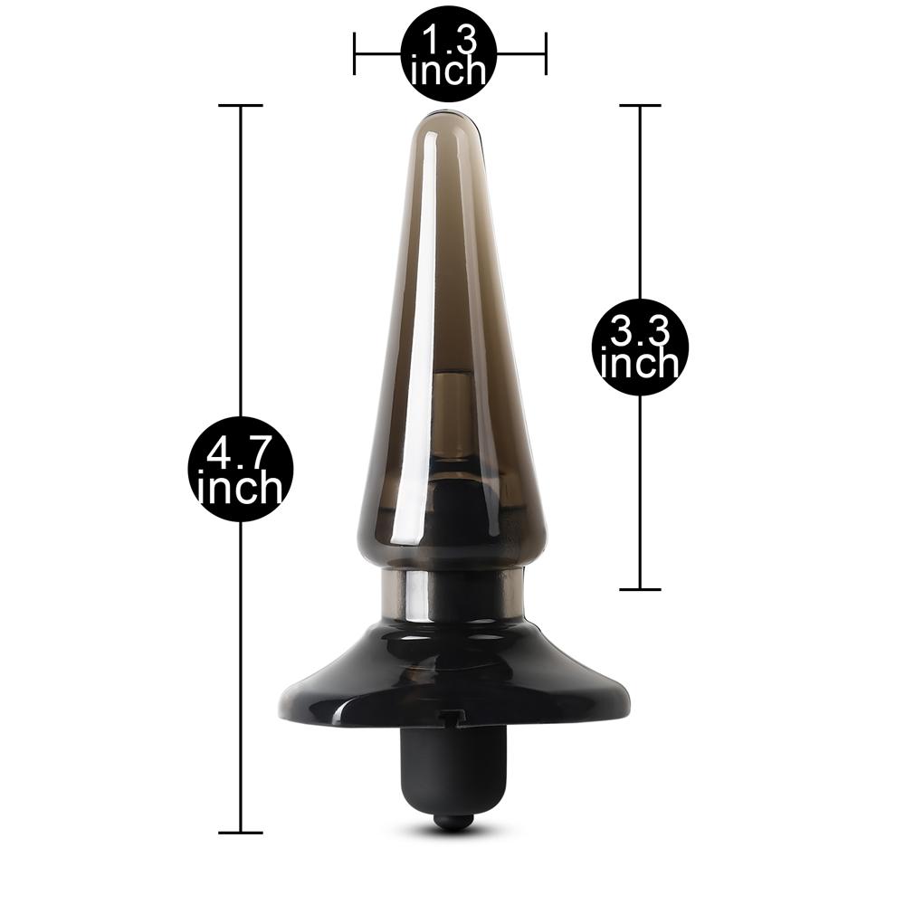 Clear Black Vibrating Anal Plug