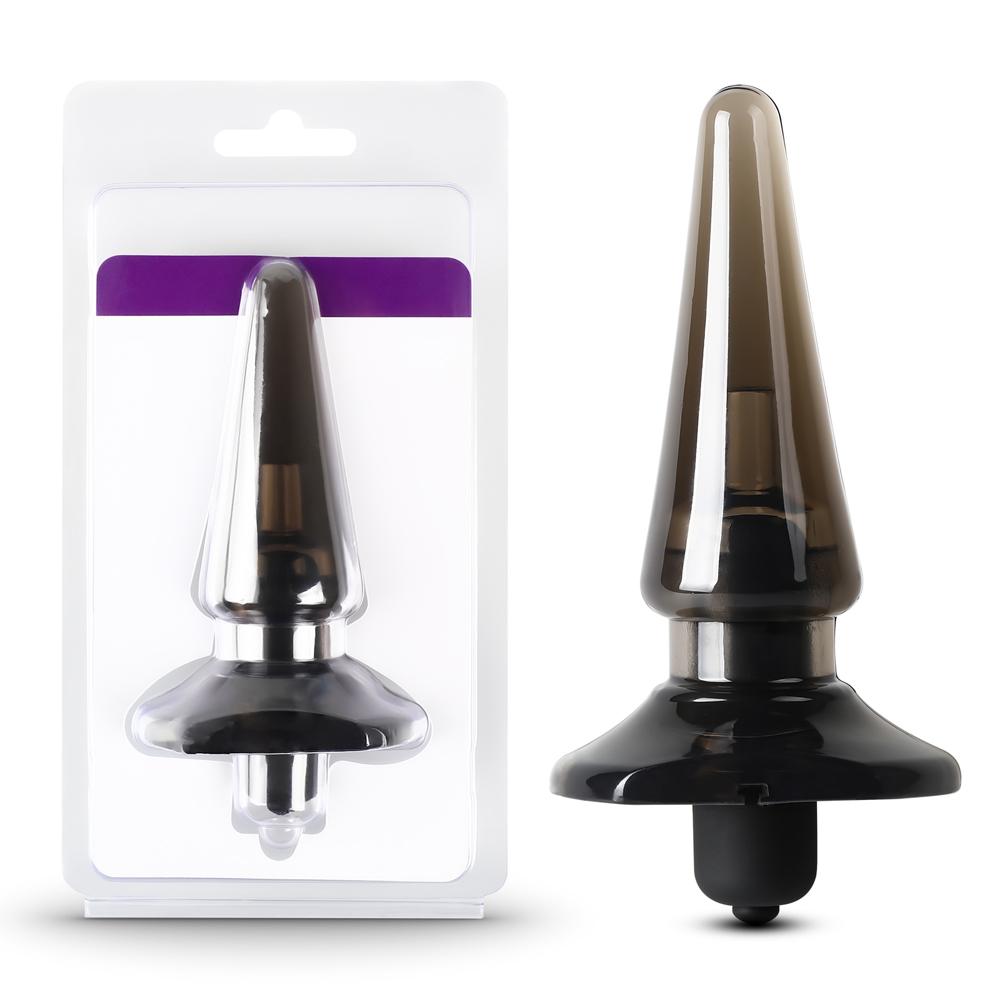 Clear Black Vibrating Anal Plug