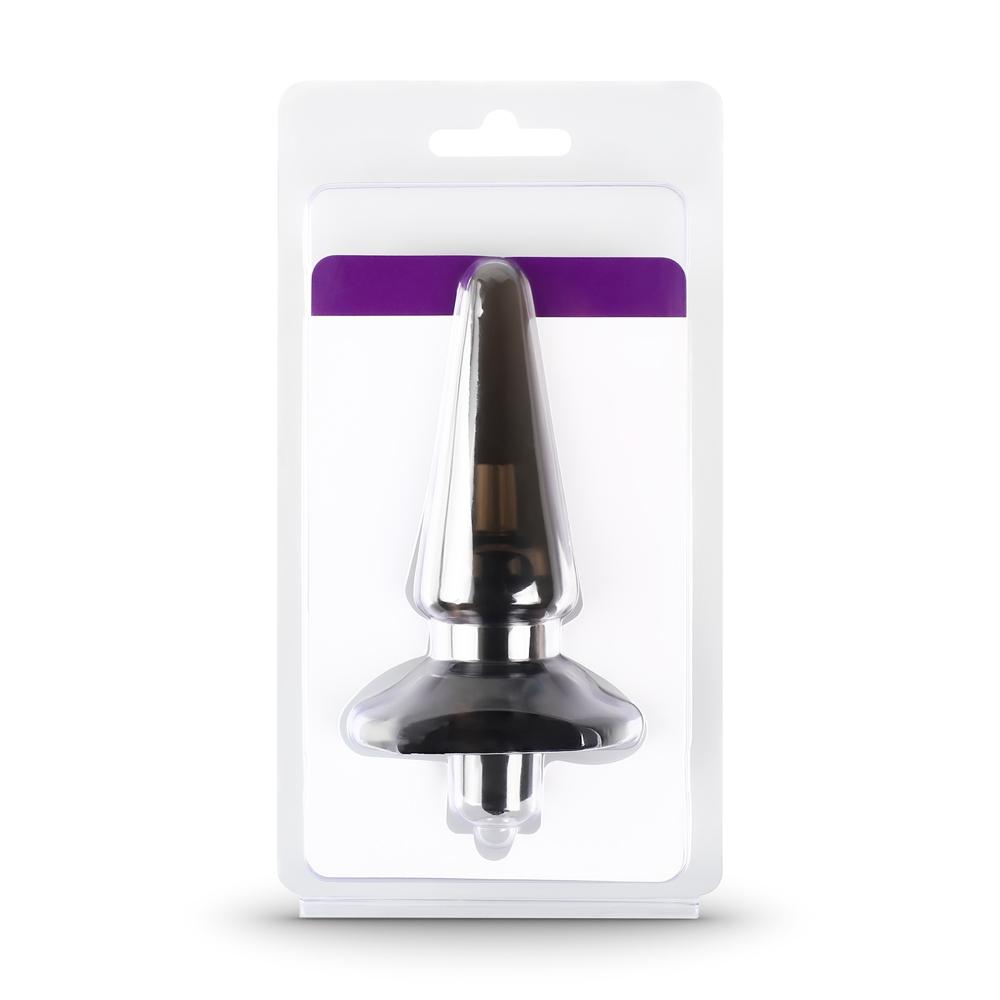 Clear Black Vibrating Anal Plug