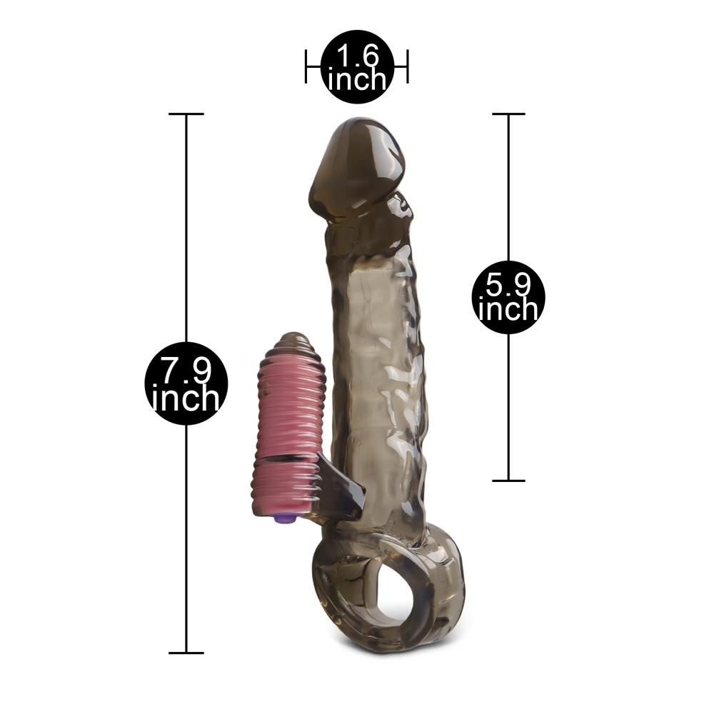 Clear Black Vibrating Penis Extender