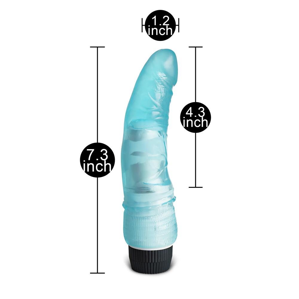 Clear Blue Color Realistic Dildo Vibrator ( TPE Material, Skin-Safe, No Smell)