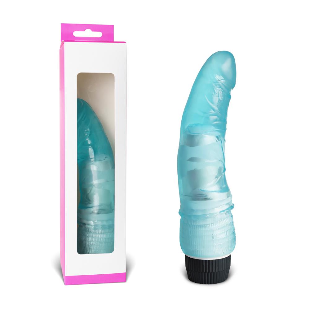 Clear Blue Color Realistic Dildo Vibrator ( TPE Material, Skin-Safe, No Smell)