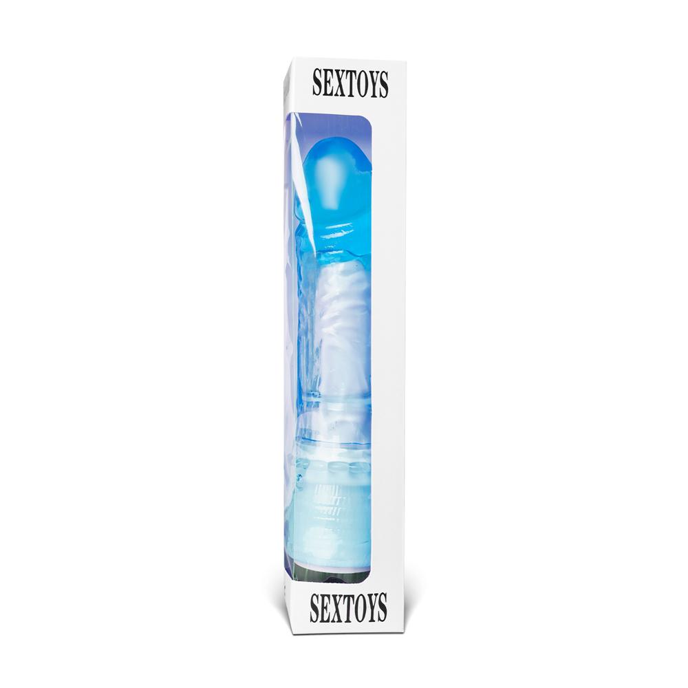 Clear Blue Color Realistic Penis Vibrator ( TPE Material )