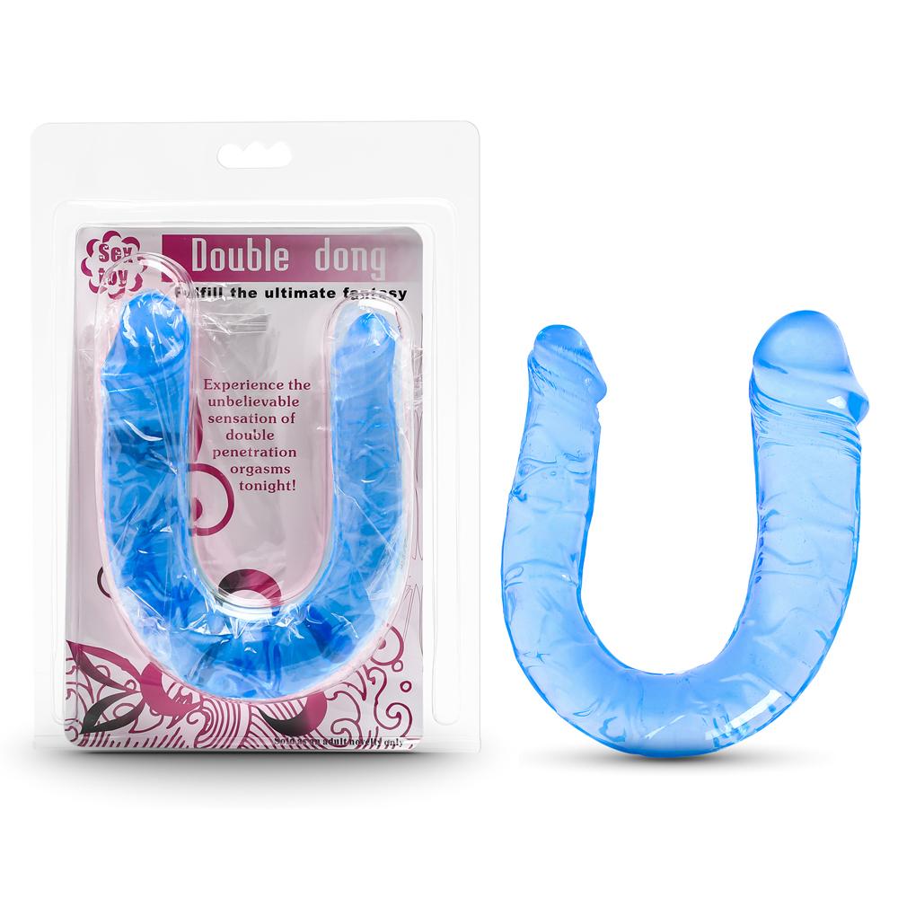 Clear Blue Double Ended Realistic Dildo