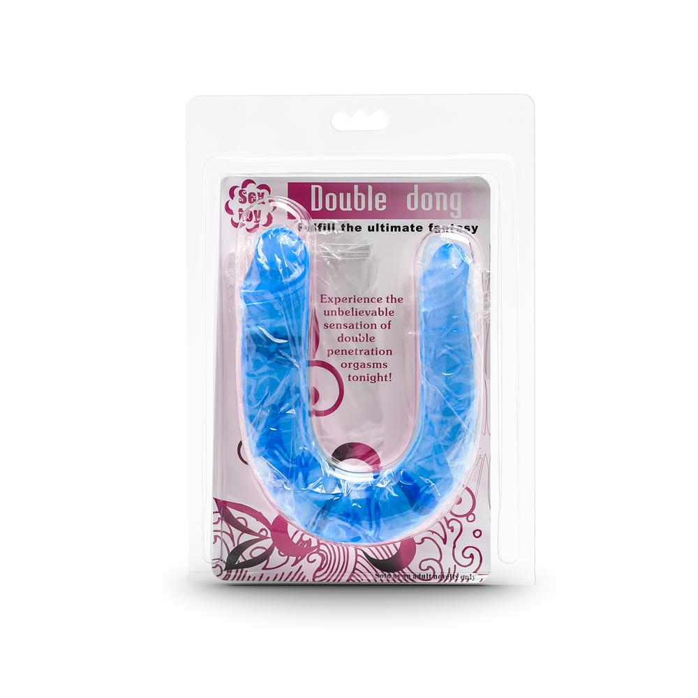 Clear Blue Double Ended Realistic Dildo