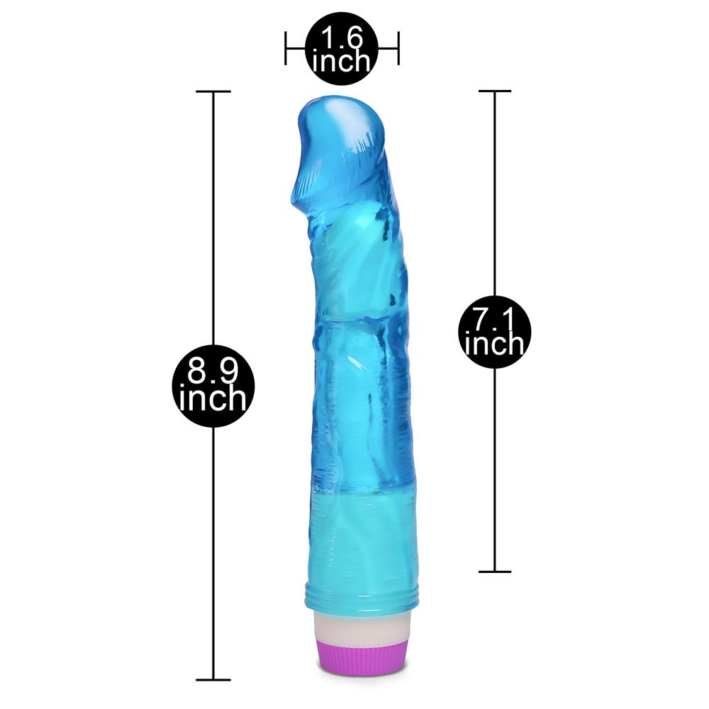 Clear Blue Flexible Basic Realistic Vibrator