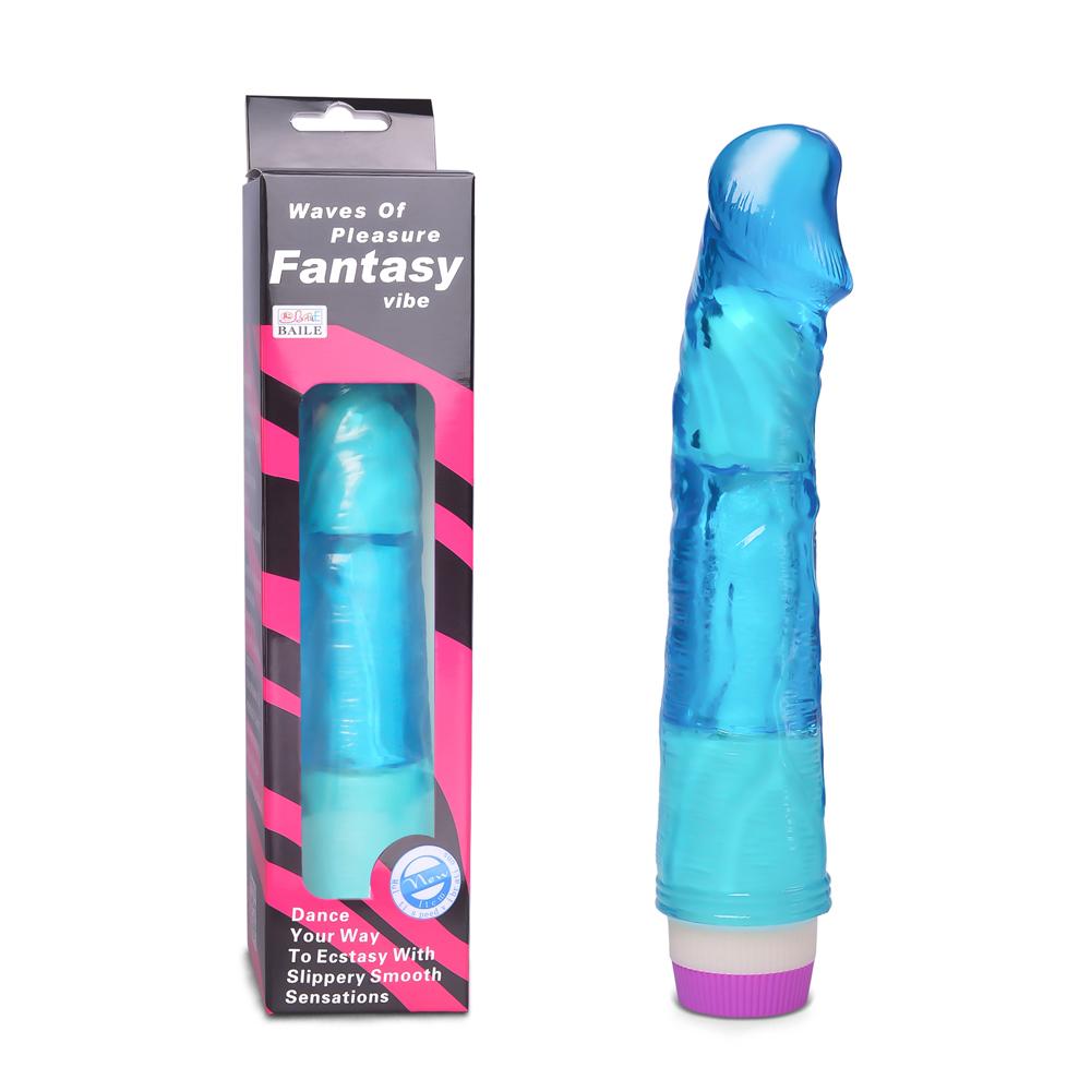 Clear Blue Flexible Basic Realistic Vibrator