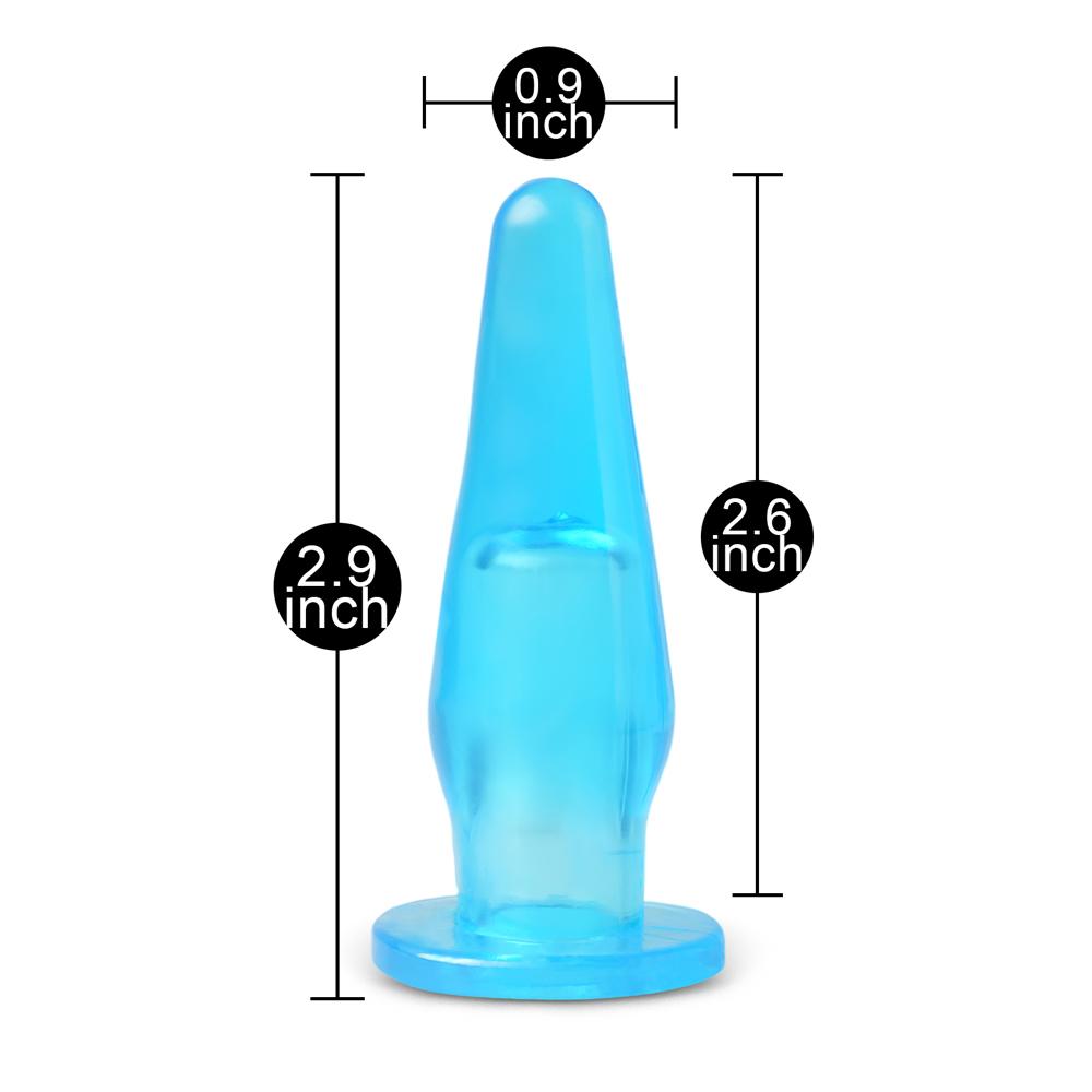 Clear Blue Mini Plug with Finger Hole