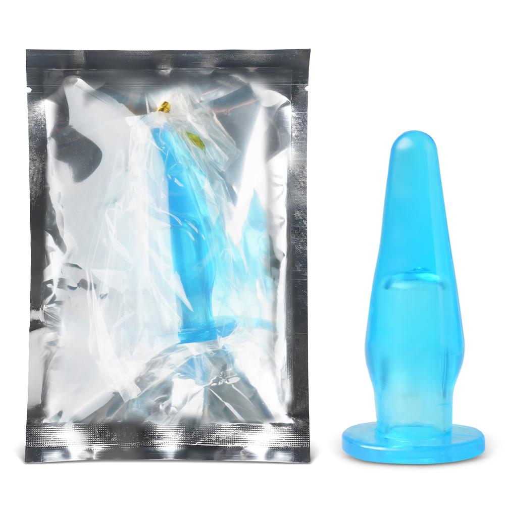 Clear Blue Mini Plug with Finger Hole