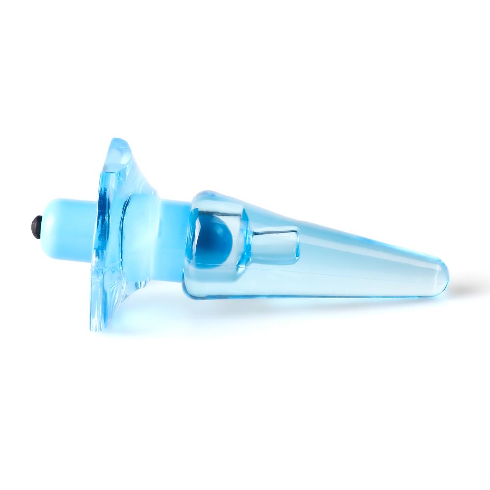 Clear Blue Vibrating Anal Plug