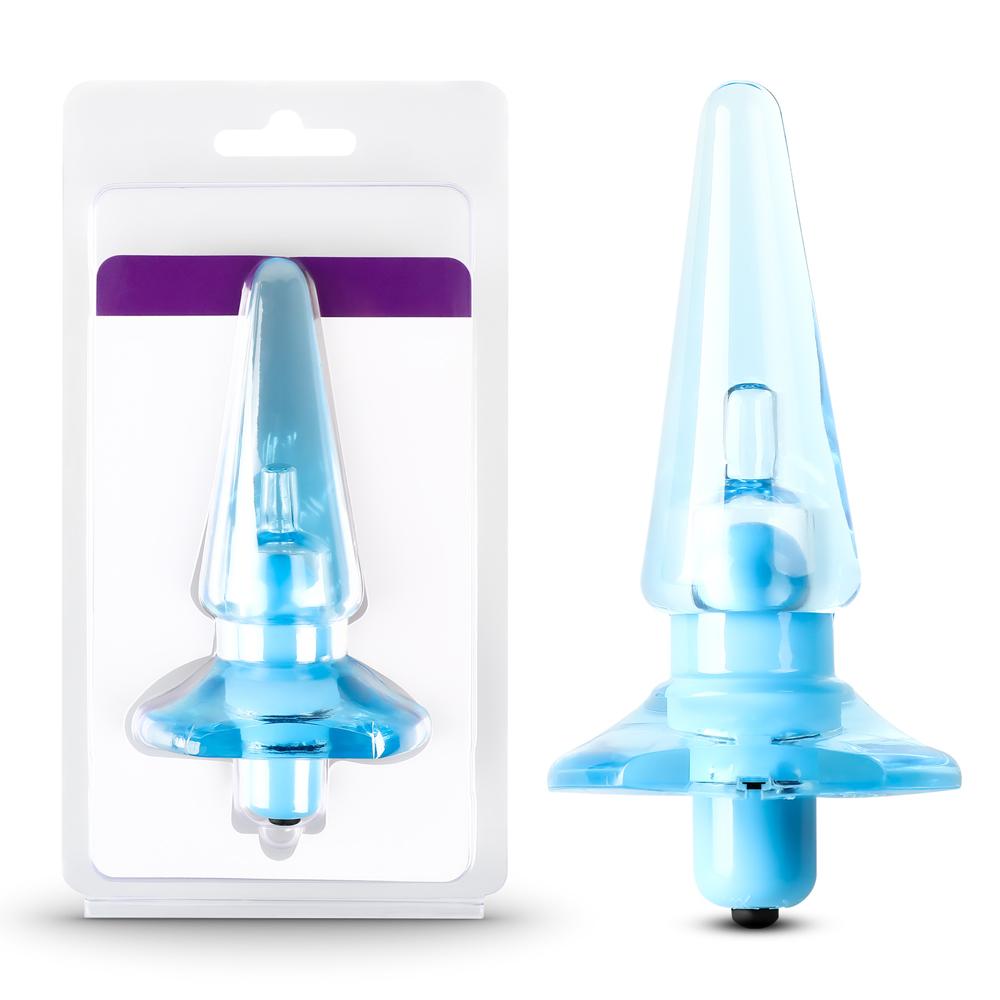 Clear Blue Vibrating Anal Plug