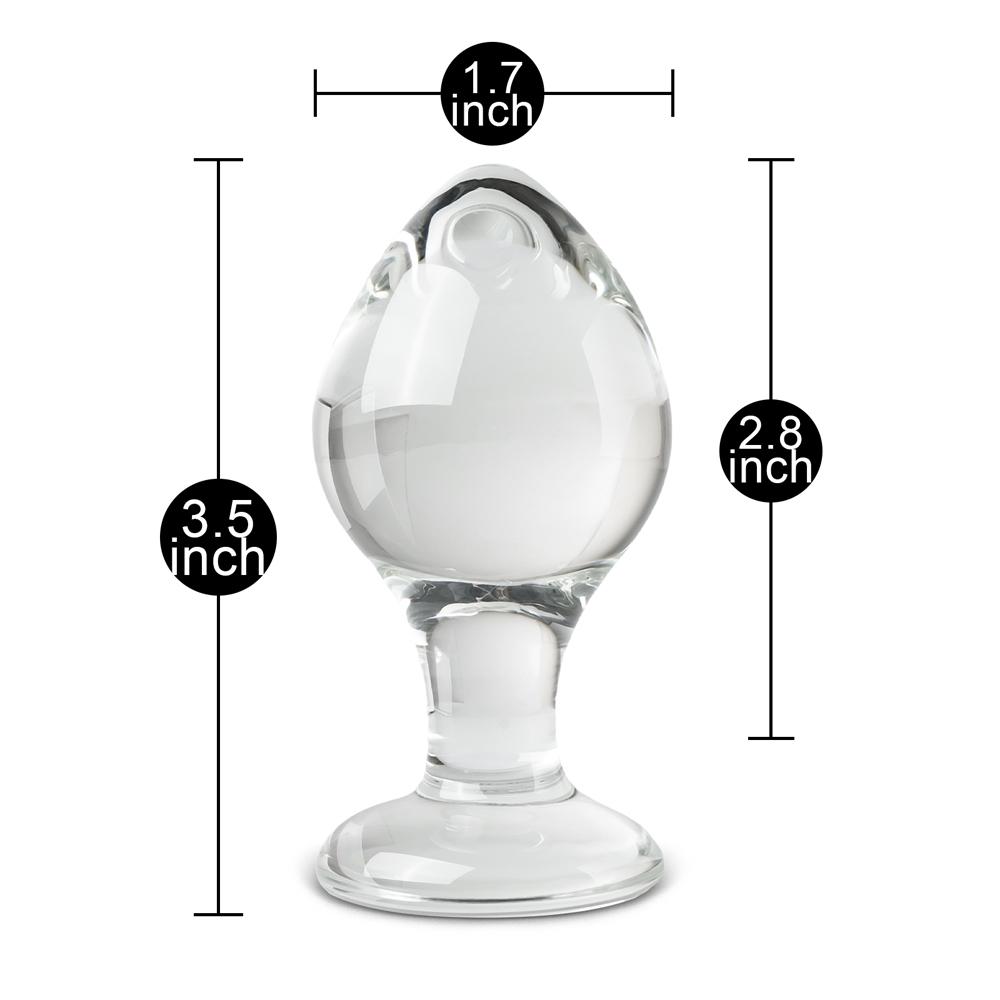 Clear Glass Anal Plug - P15