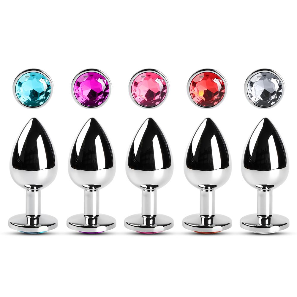 Clear Large Metallic Anal Plug