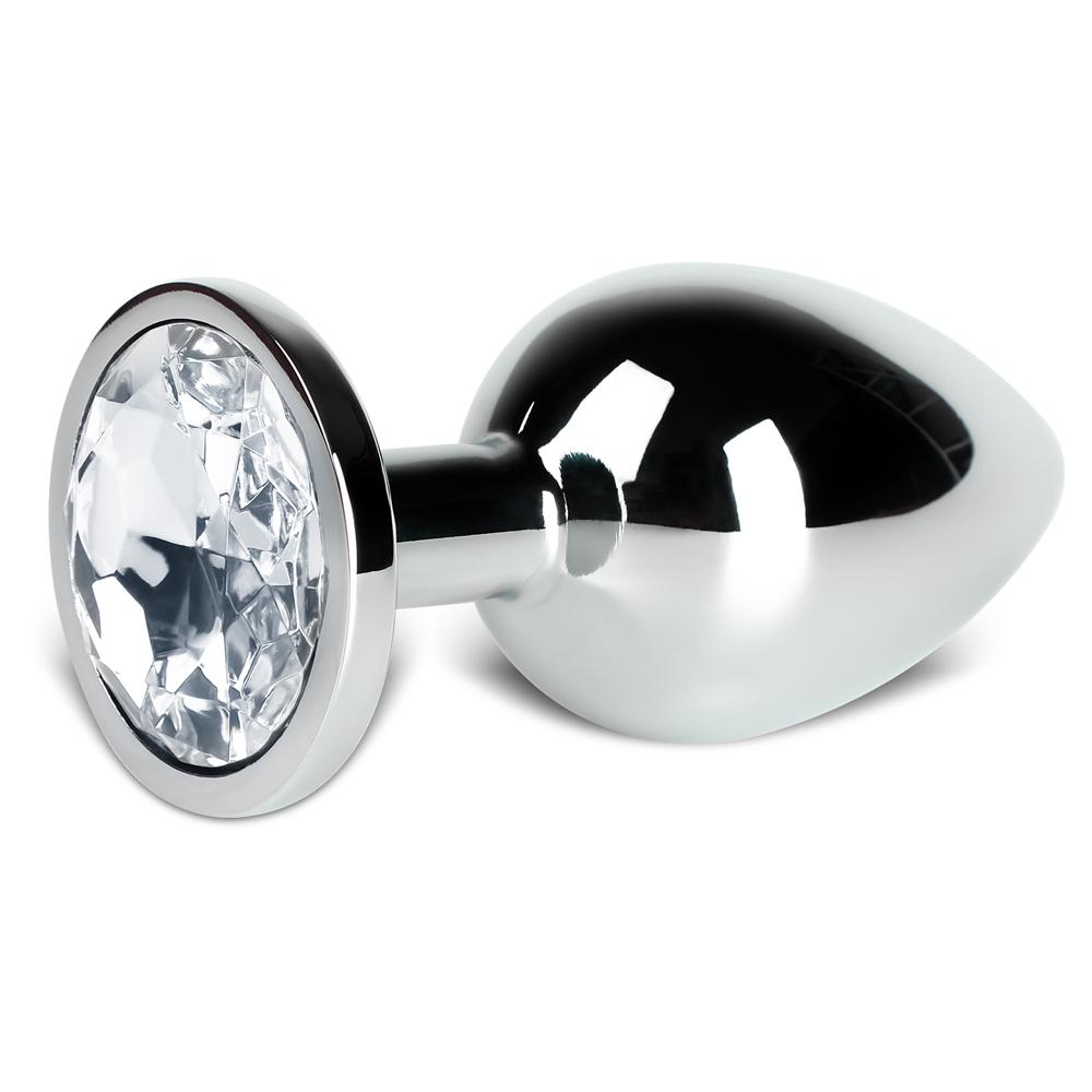 Clear Large Metallic Anal Plug