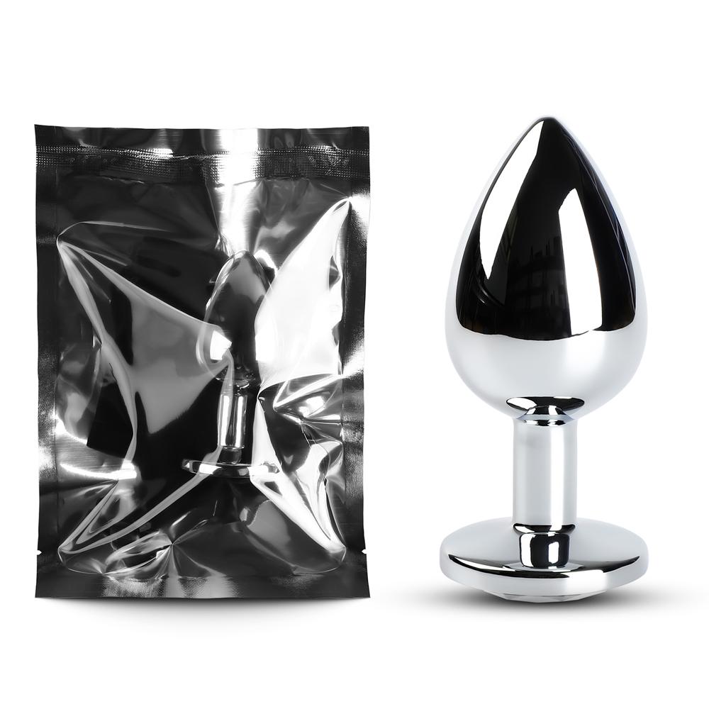 Clear Large Metallic Anal Plug