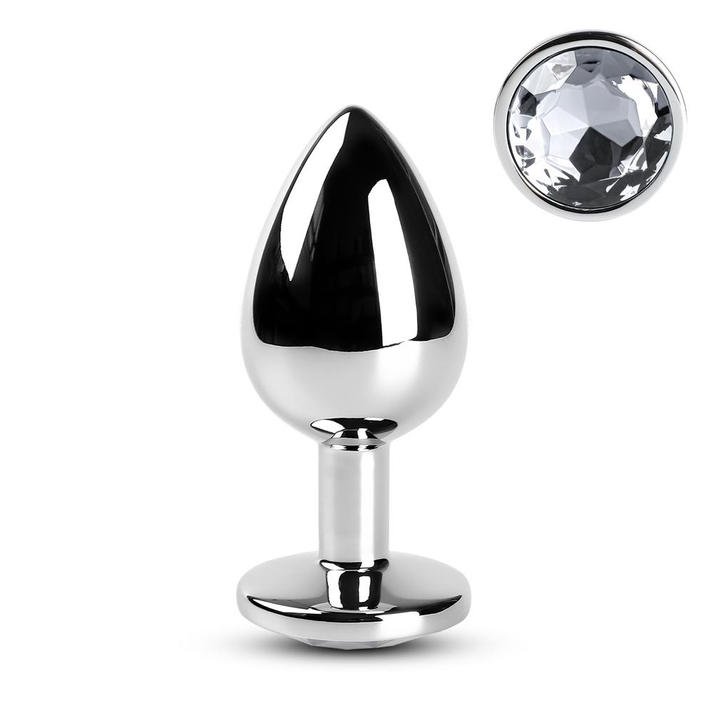 Clear Medium Metallic Anal Plug