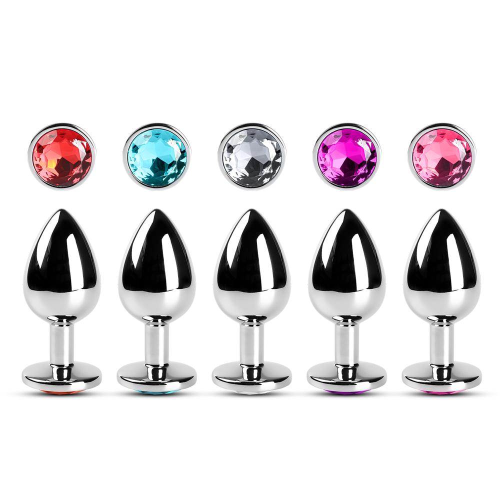 Clear Medium Metallic Anal Plug