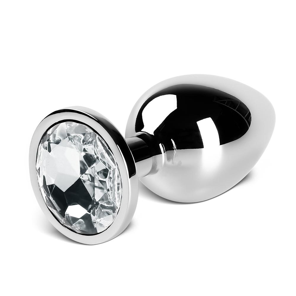 Clear Medium Metallic Anal Plug