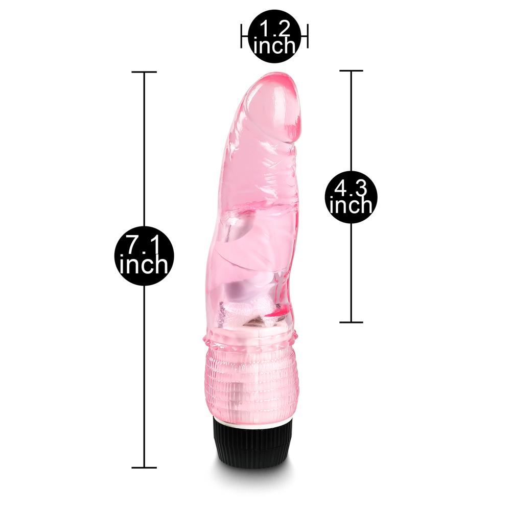 Clear Pink Color Realistic Dildo Vibrator ( TPE Material, Skin-Safe, No Smell)