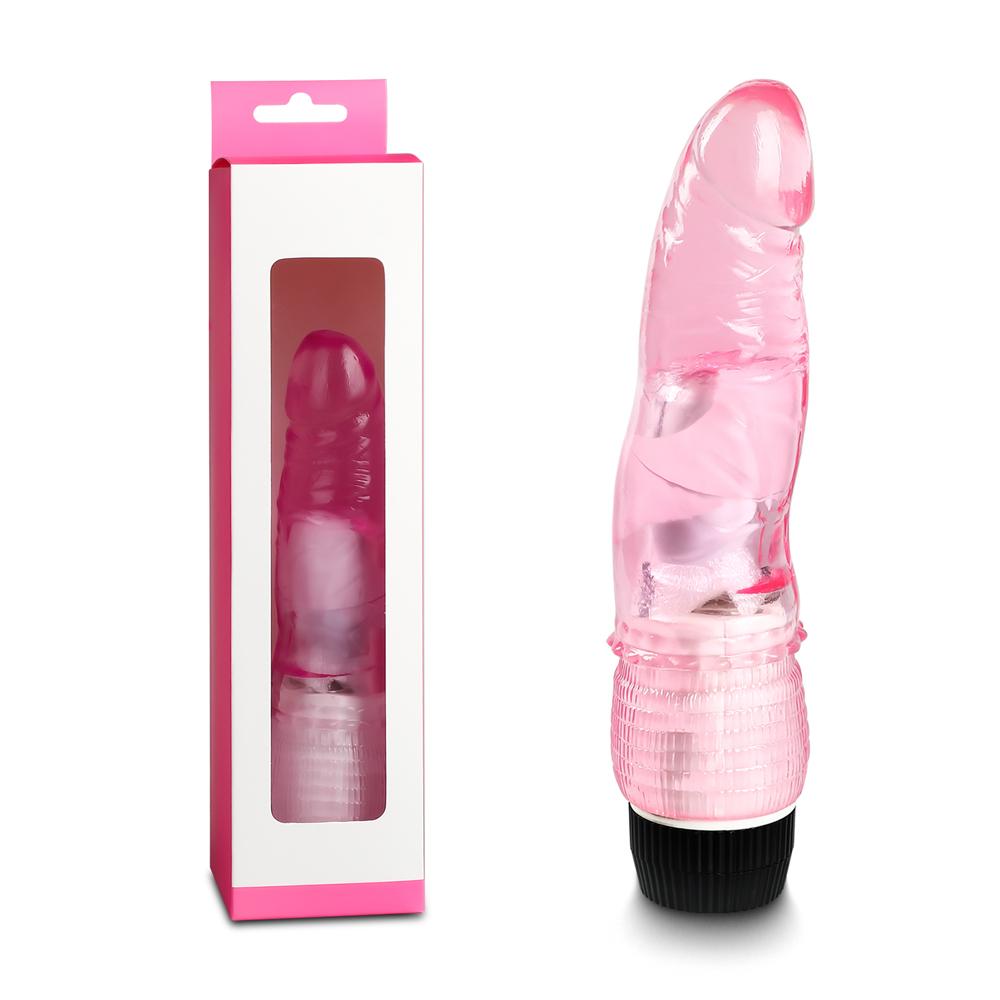 Clear Pink Color Realistic Dildo Vibrator ( TPE Material, Skin-Safe, No Smell)