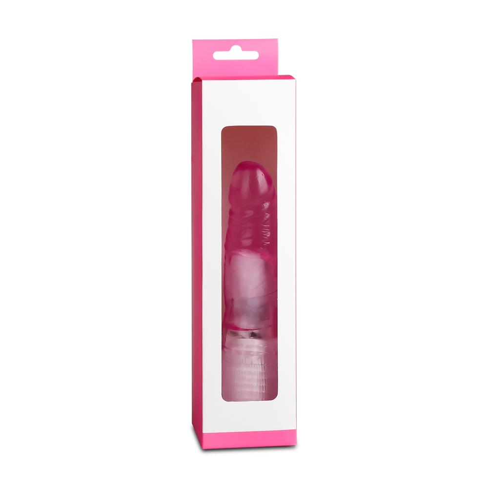 Clear Pink Color Realistic Dildo Vibrator ( TPE Material, Skin-Safe, No Smell)