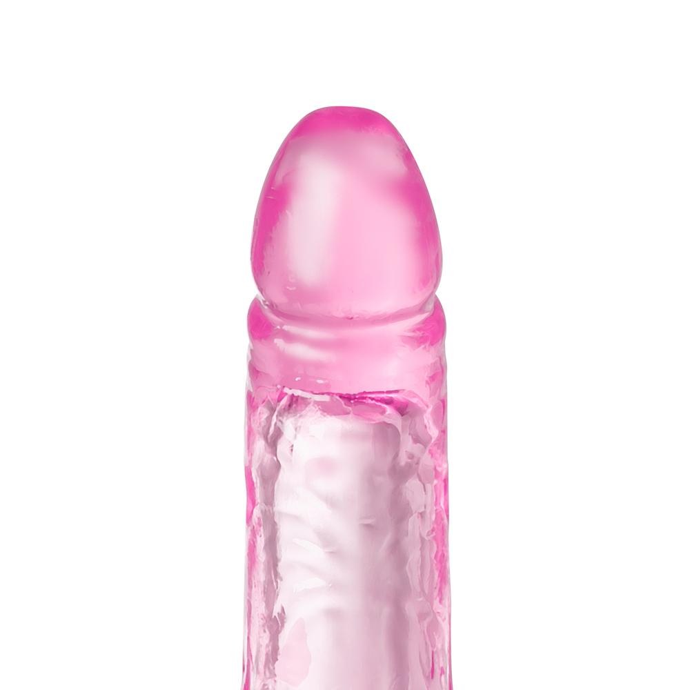 Clear Pink Color Realistic Penis Vibrator ( TPE Material )