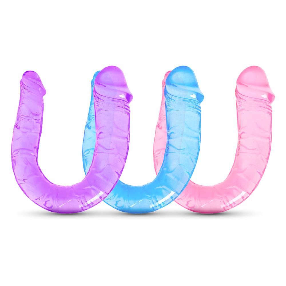 Clear Pink Double Ended Realistic Dildo