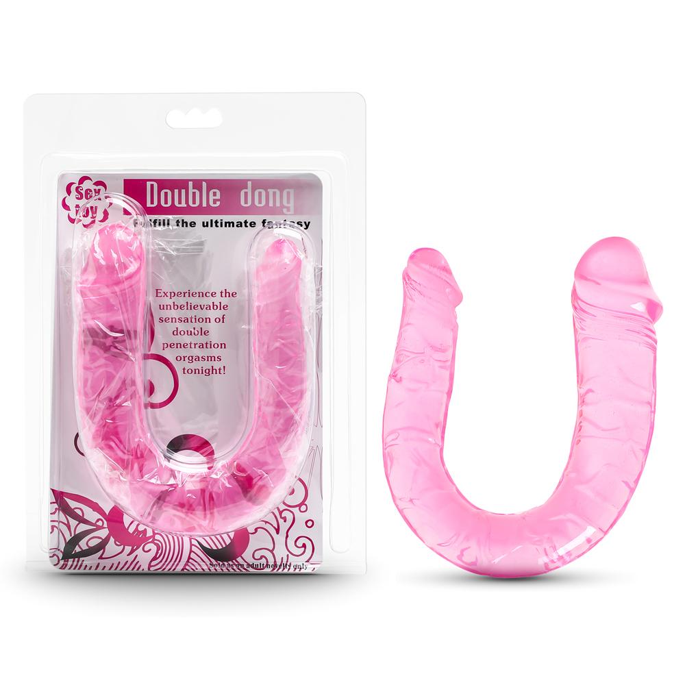 Clear Pink Double Ended Realistic Dildo