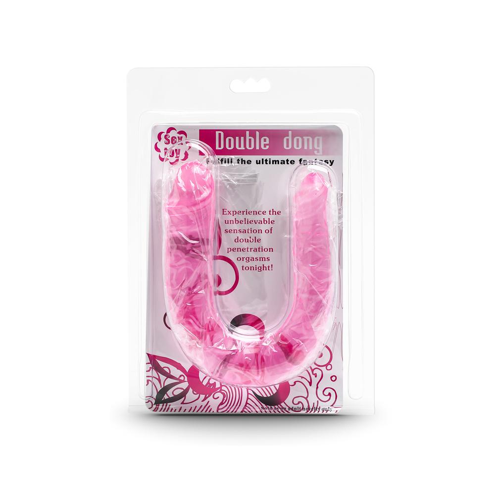 Clear Pink Double Ended Realistic Dildo