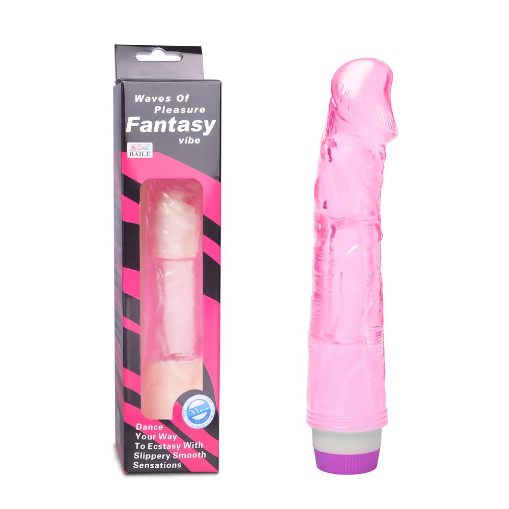 Clear Pink Flexible Basic Realistic Vibrator